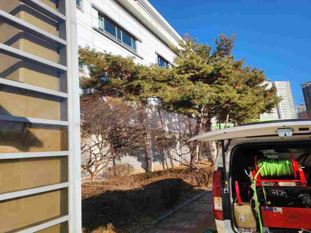 인천 건물 외부 고압세척 작업